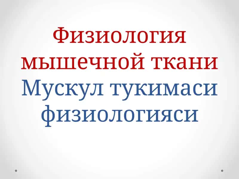 Физиология мышечной ткани 1