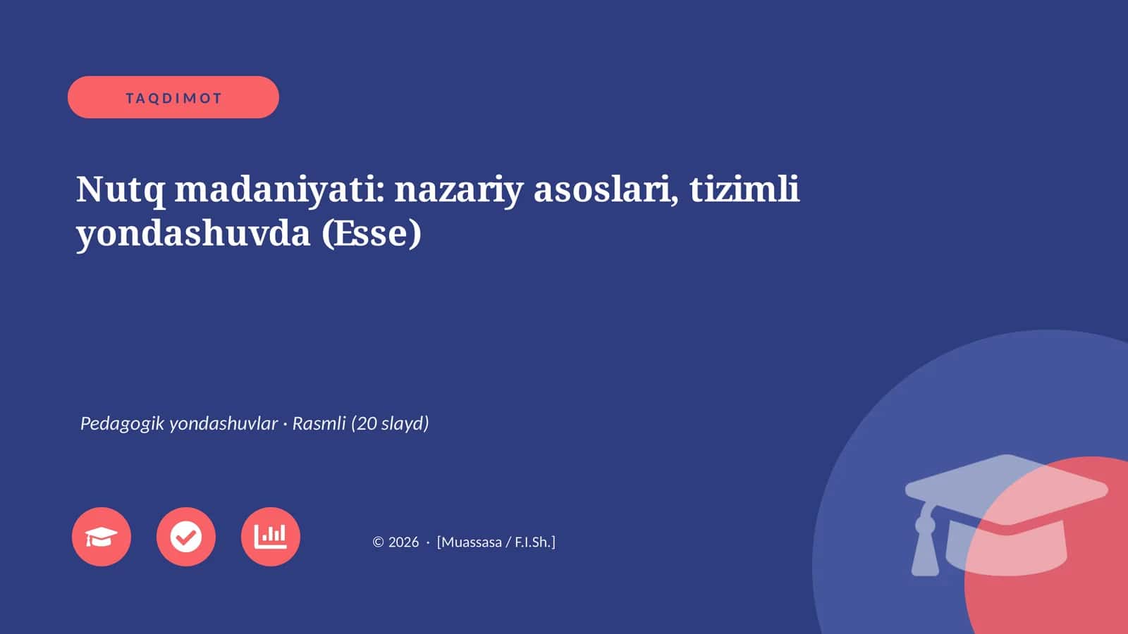 Nutq madaniyati: nazariy asoslari, tizimli yondashuvda (Esse) 1