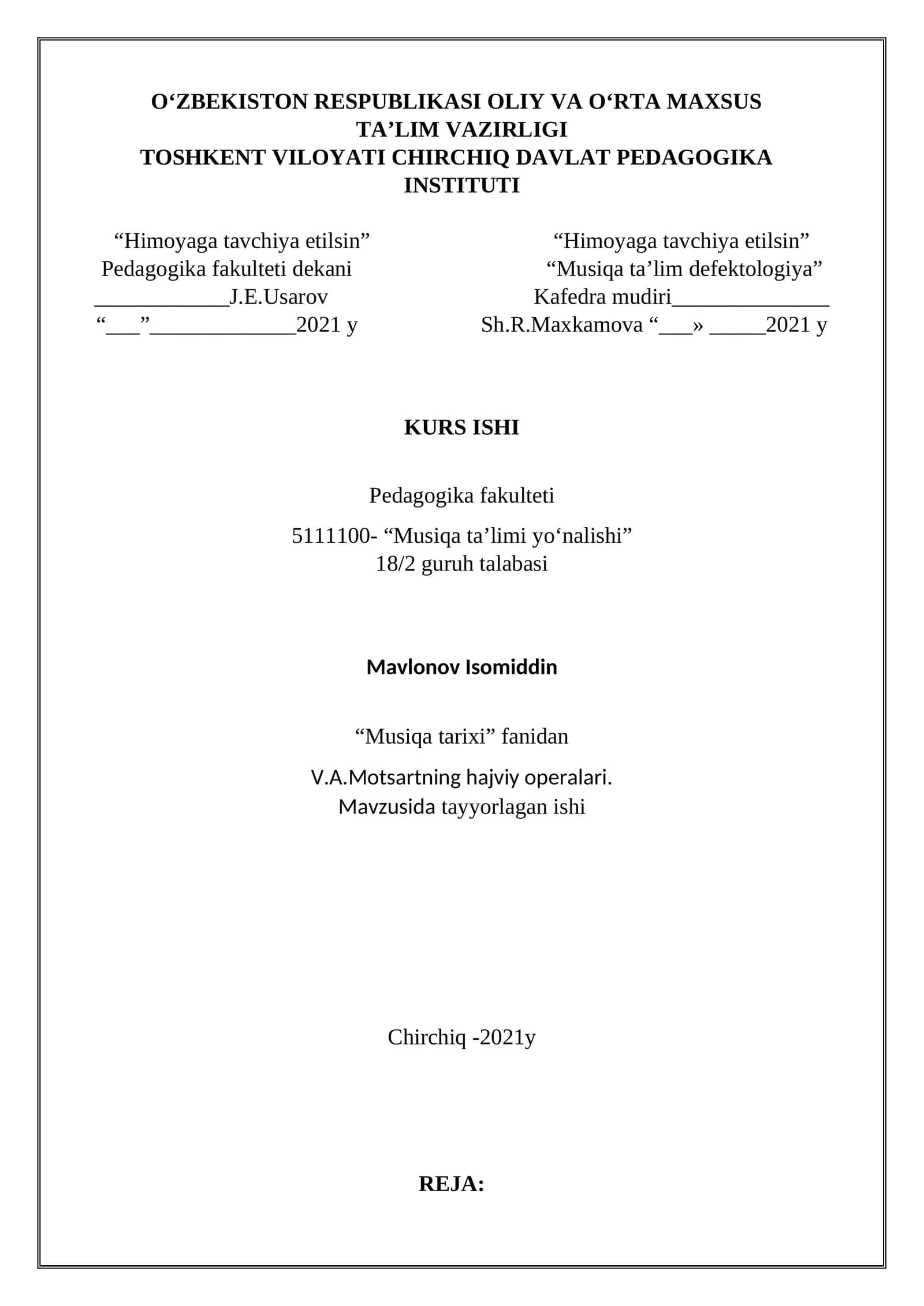 V.A. Motsartning hajviy operalari 1