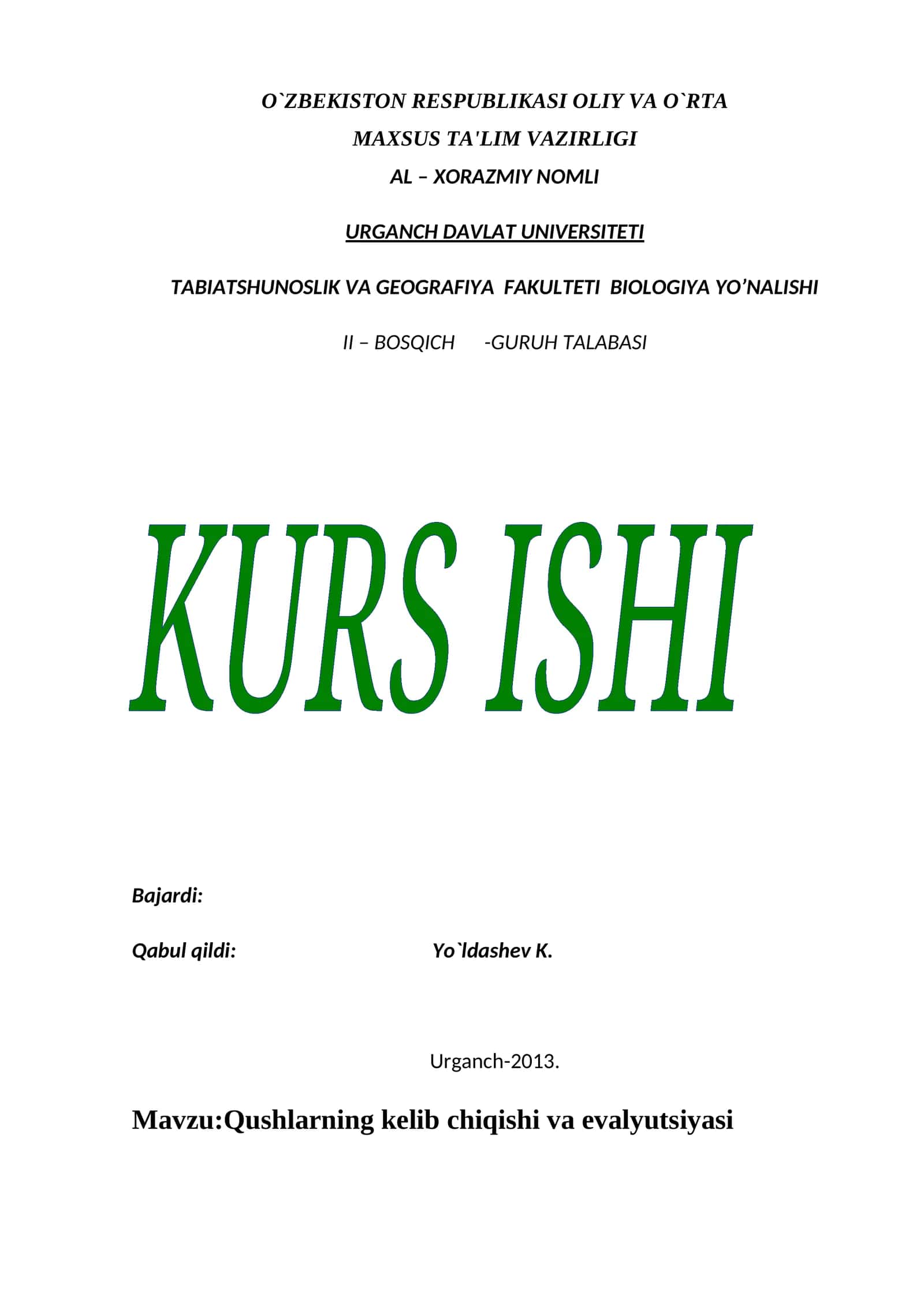 Qushlarning kelib chiqishi va evalyutsiyasi 1