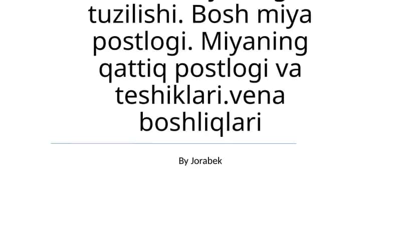 Bosh miyaning tuzilishi 1