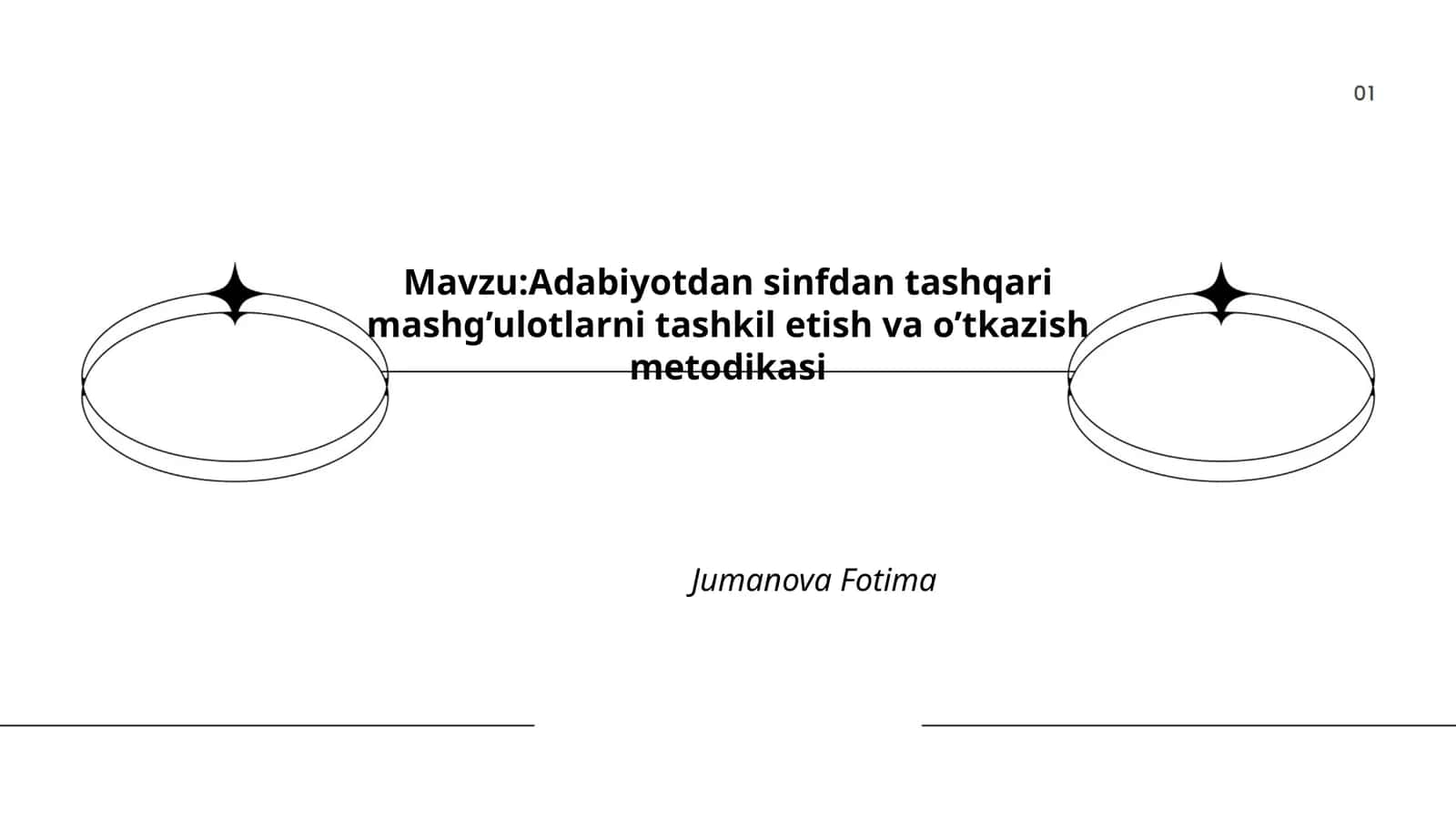 Adabiyotdan sinfdan tashqari mashg’ulotlarni tashkil etish va o’tkazish metodikasi 1