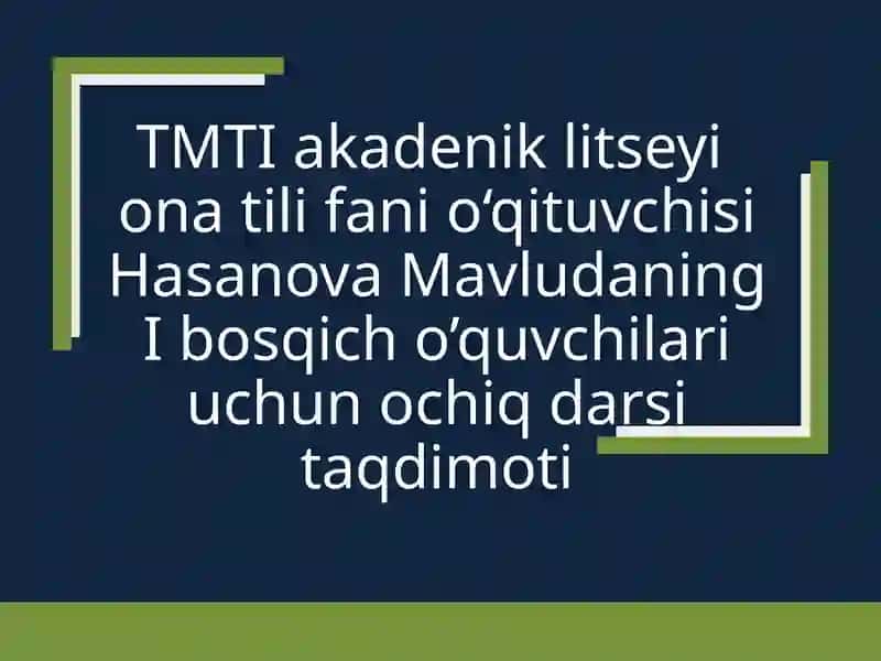 ona tili taqdimot