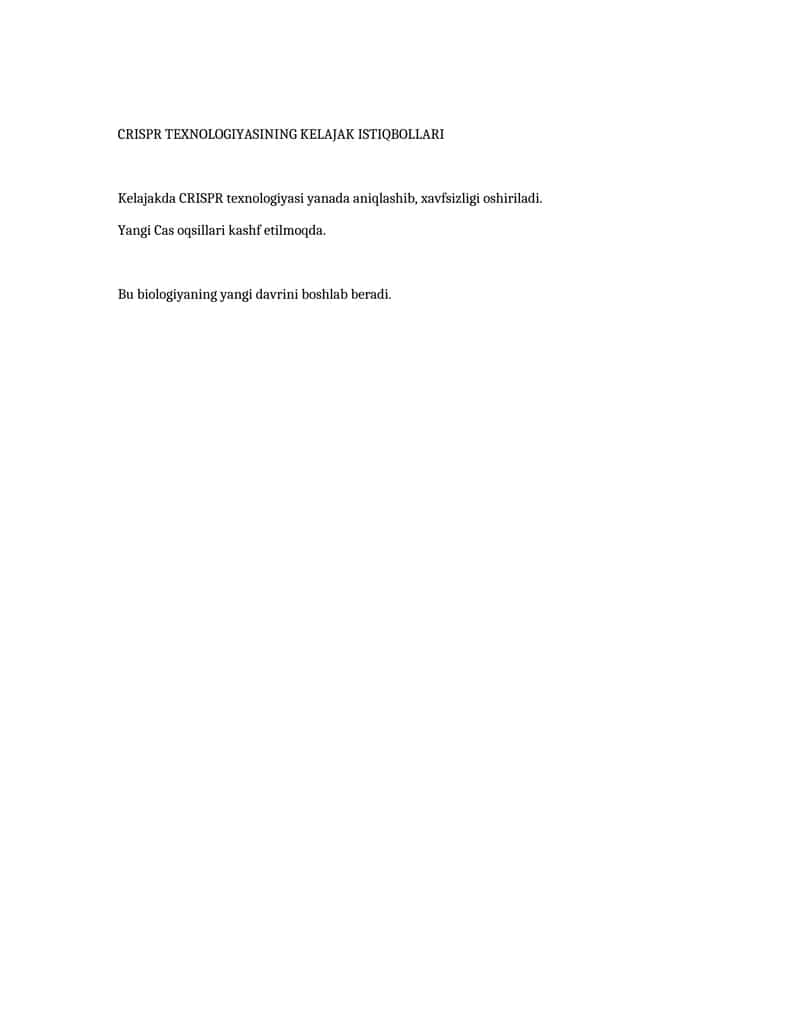 CRISPR TEXNOLOGIYASINING KELAJAK ISTIQBOLLARI 1
