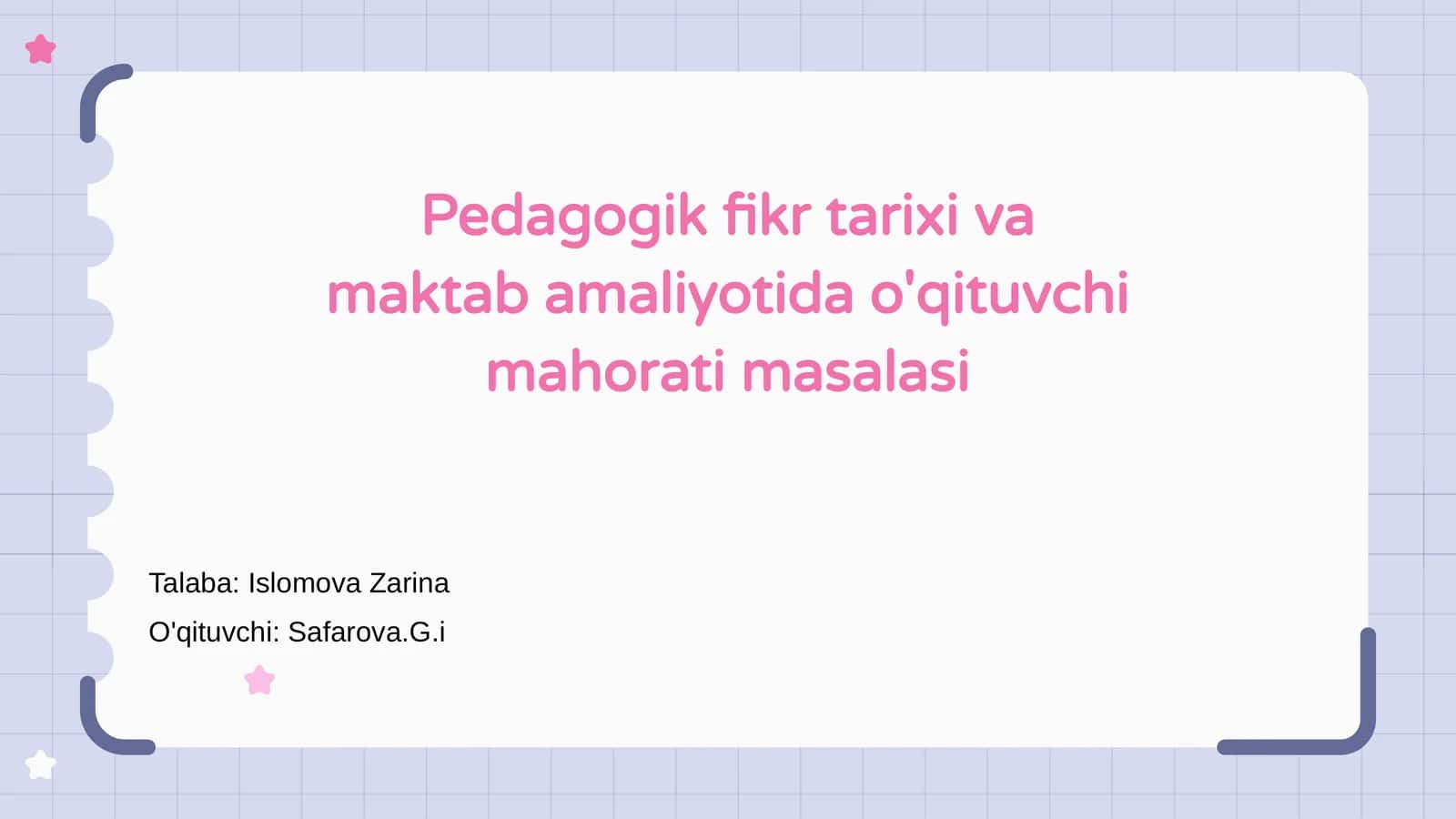Pedagogik fikr tarixi va maktab amaliyotida o'qituvchi mahorati masalasi 1