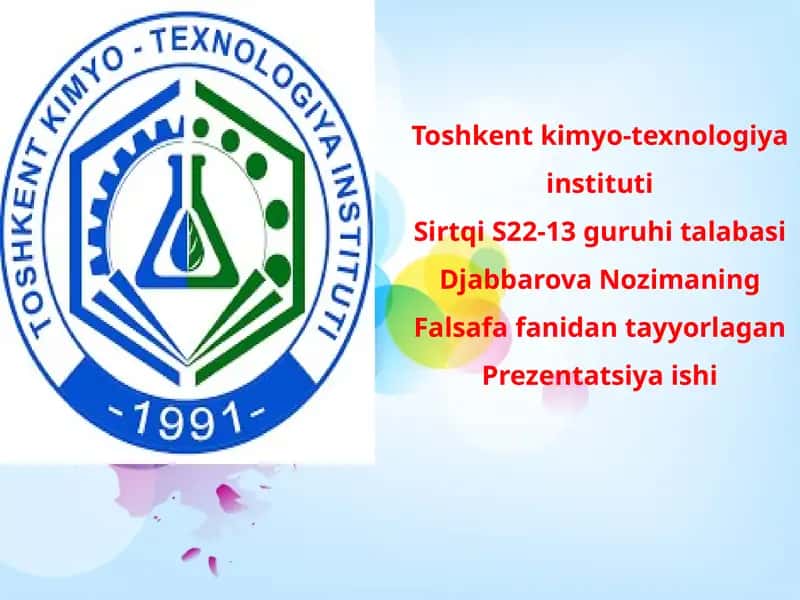 Falsafa fanidan tayyorlagan Prezentatsiya 1