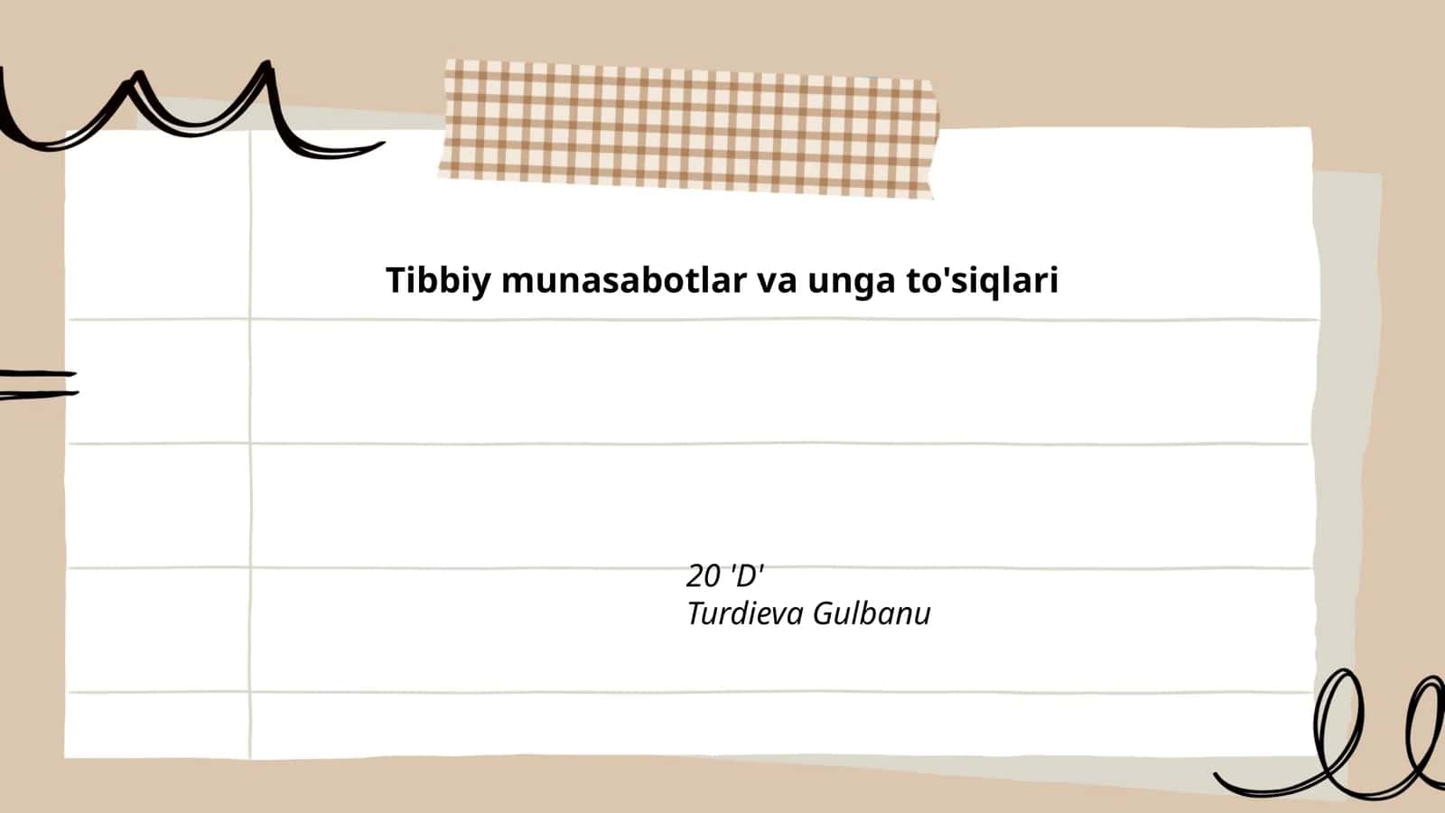 Tibbiy munasabotlar va unga to'siqlari 1