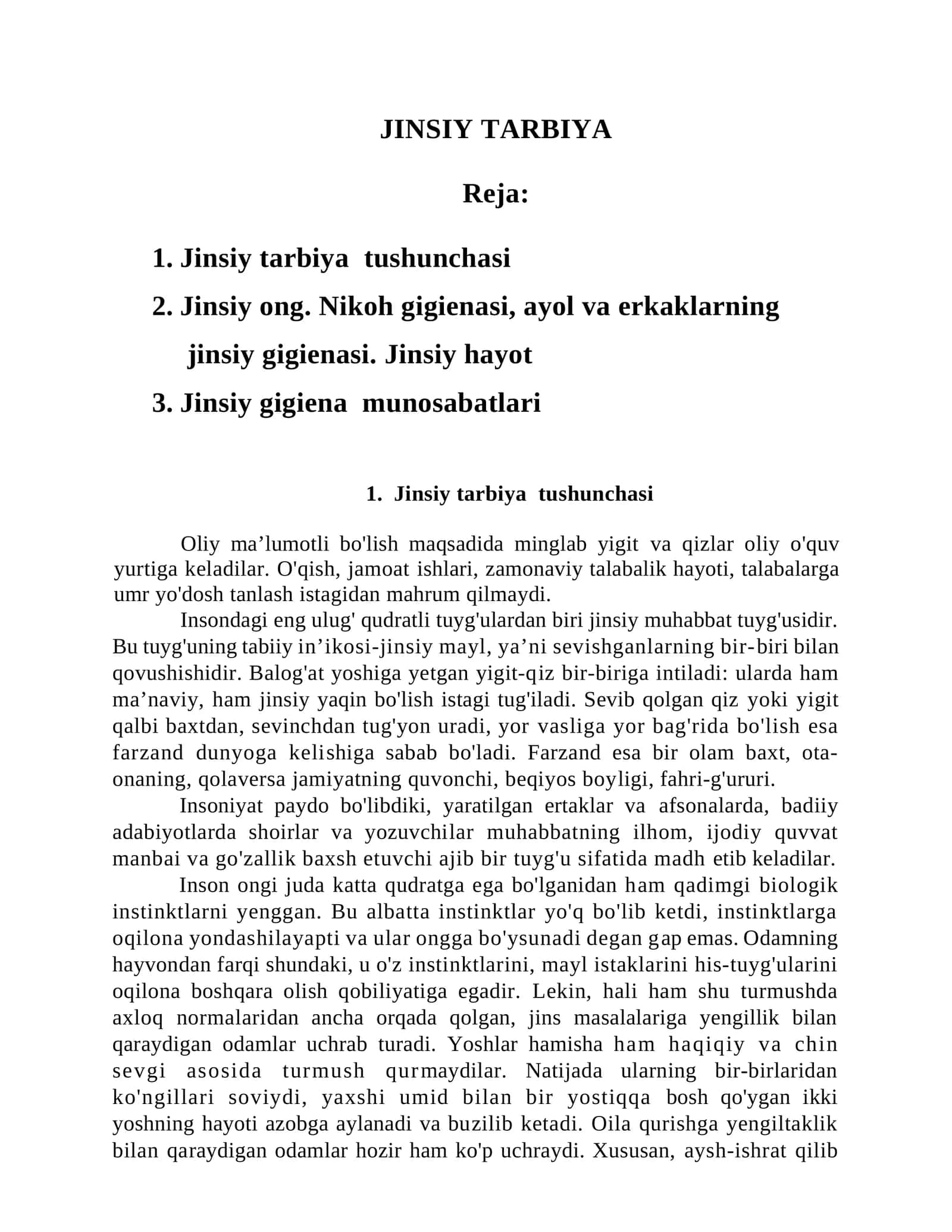 JINSIY TARBIYA 1