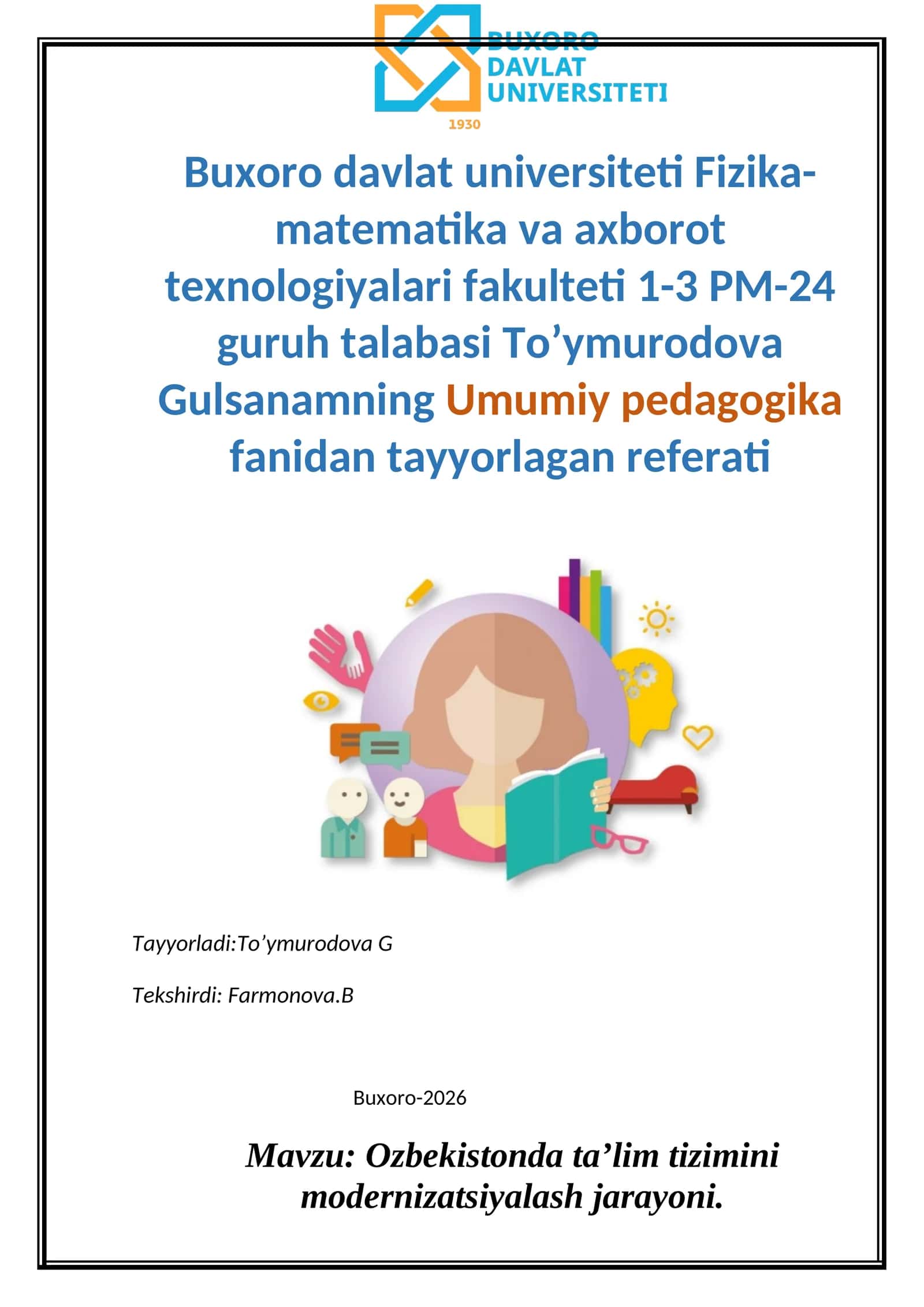 Ozbekistonda ta’lim tizimini modernizatsiyalash jarayoni 1