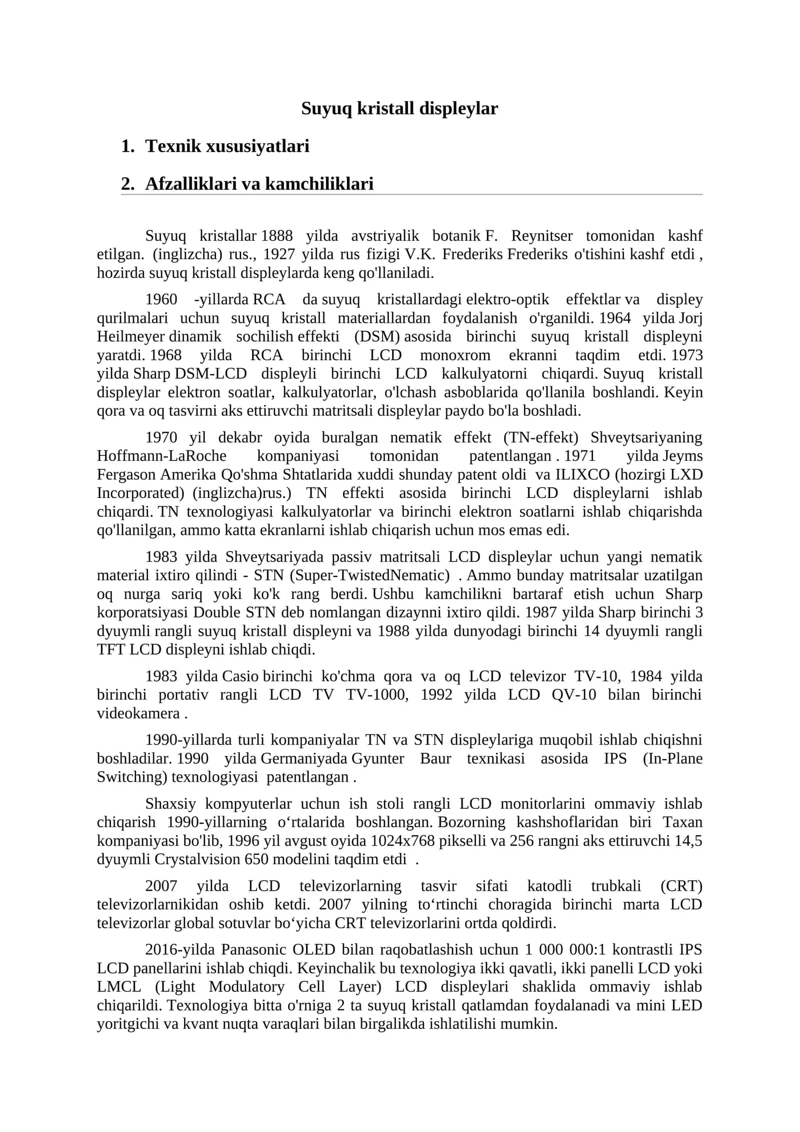 Suyuq kristall displeylar 1