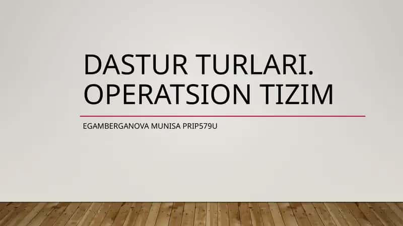 Operatsion tizimlar (sistemalar) 1
