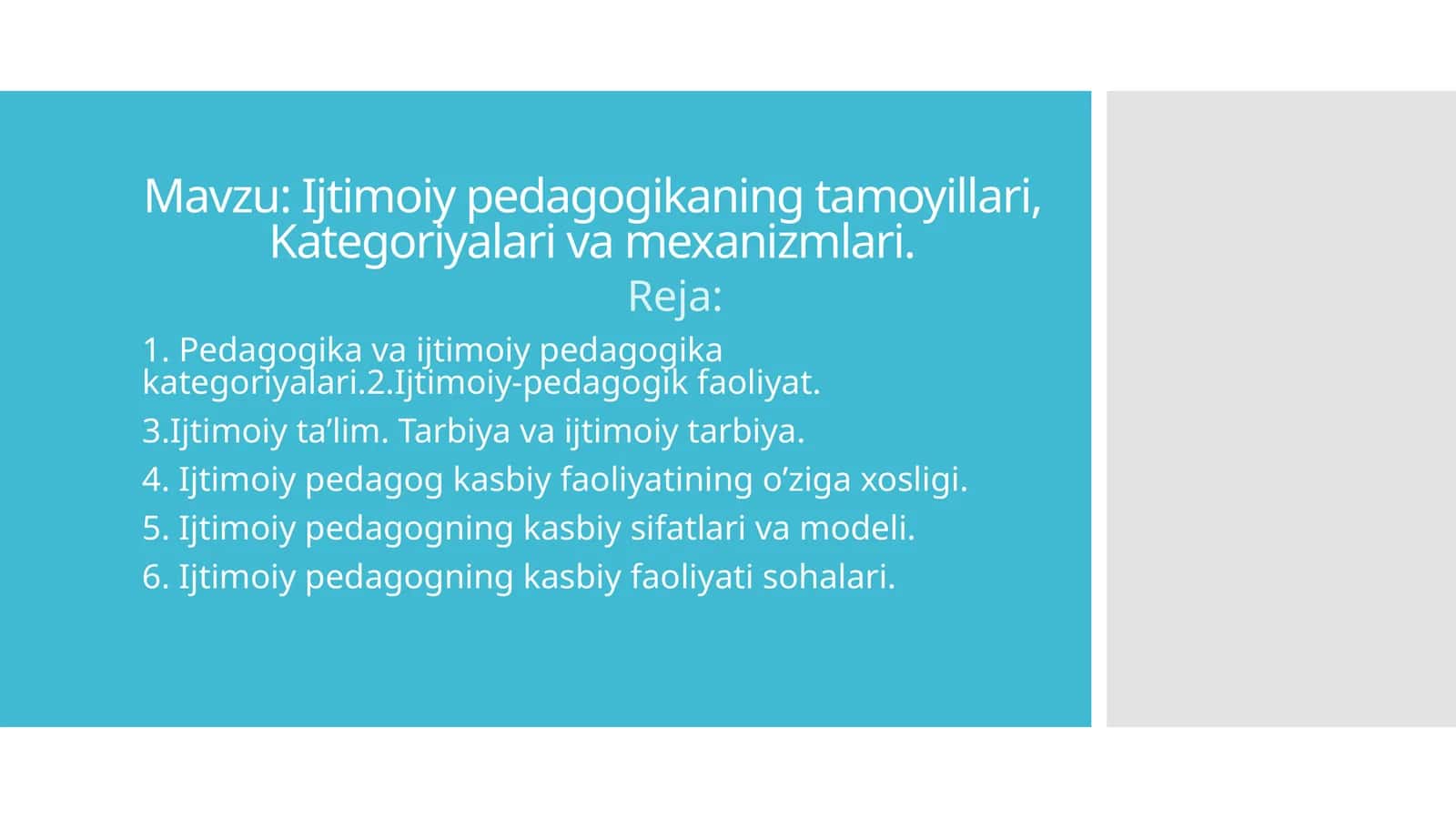 Ijtimoiy pedagogikaning tamoyillari, Kategoriyalari va mexanizmlari 1