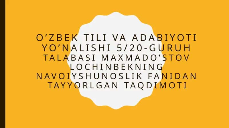 O’ZBEK TILI VA ADABIYOTI YO’NALISHI 5/20-GURUHTA 1