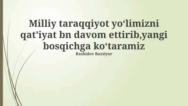 Yangi Bosqichga Ko'tarilish Strategiyasi 1