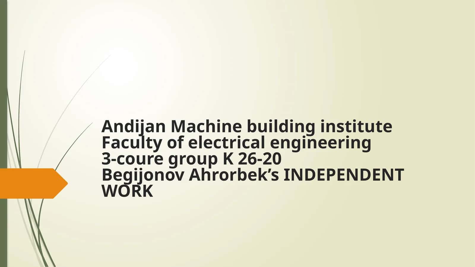 INDEPENDENT WORK 1