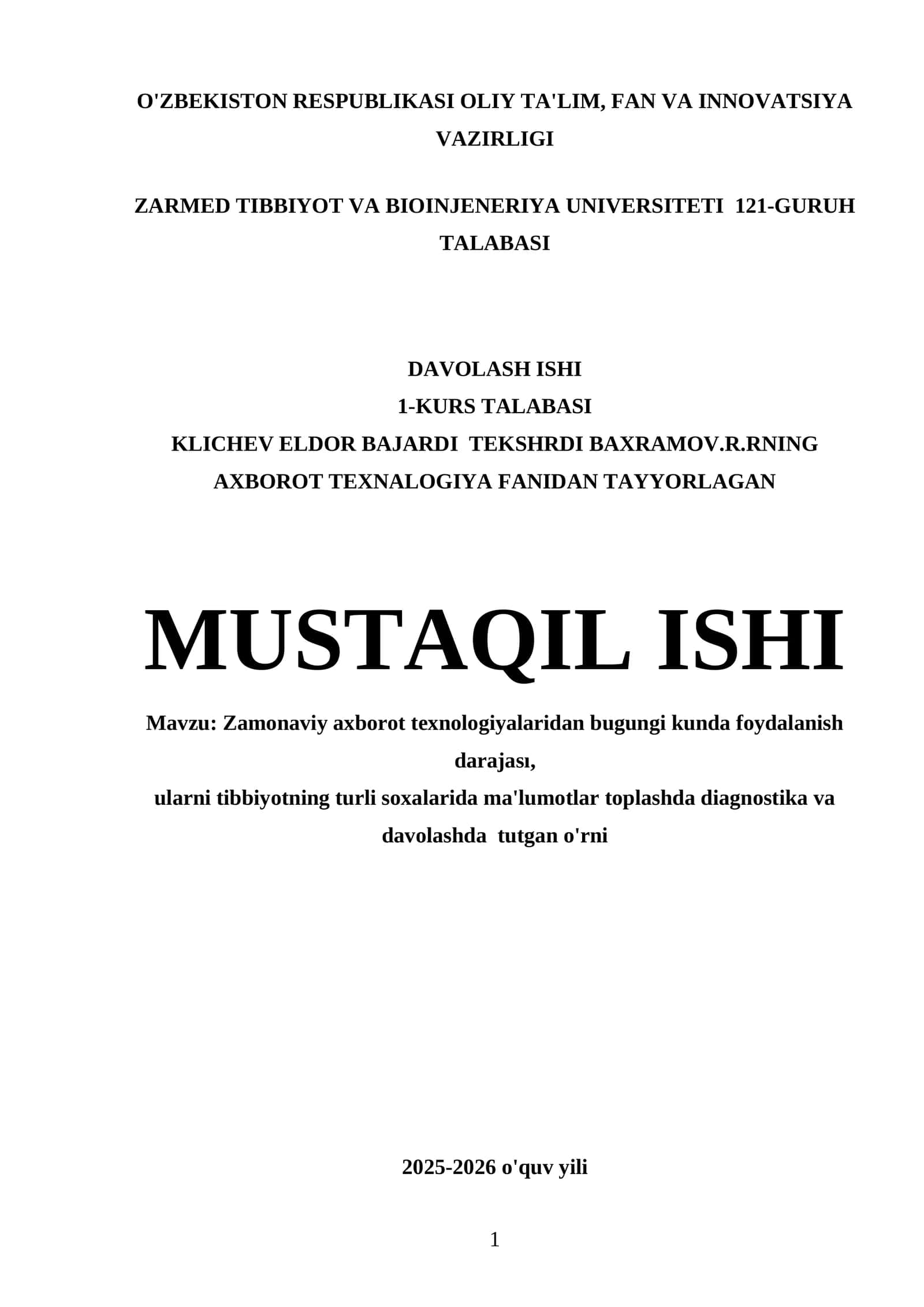 Zamonaviy axborot texnologiyalari 1