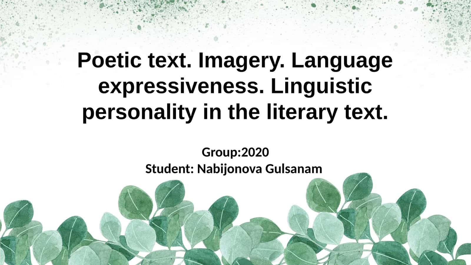 Poetic Text Structure and Expression 1