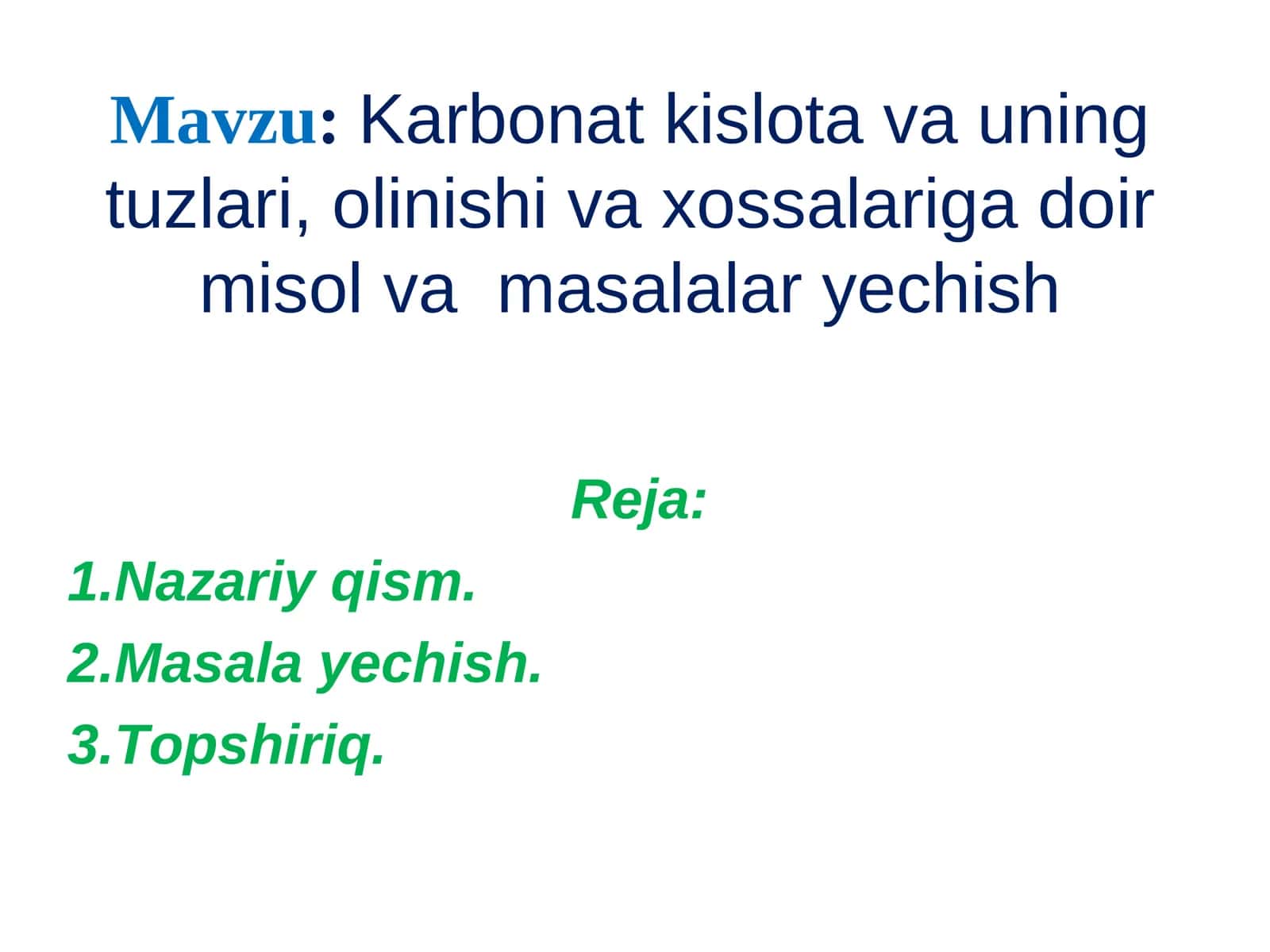 Karbonat kislota va uning tuzlari 1