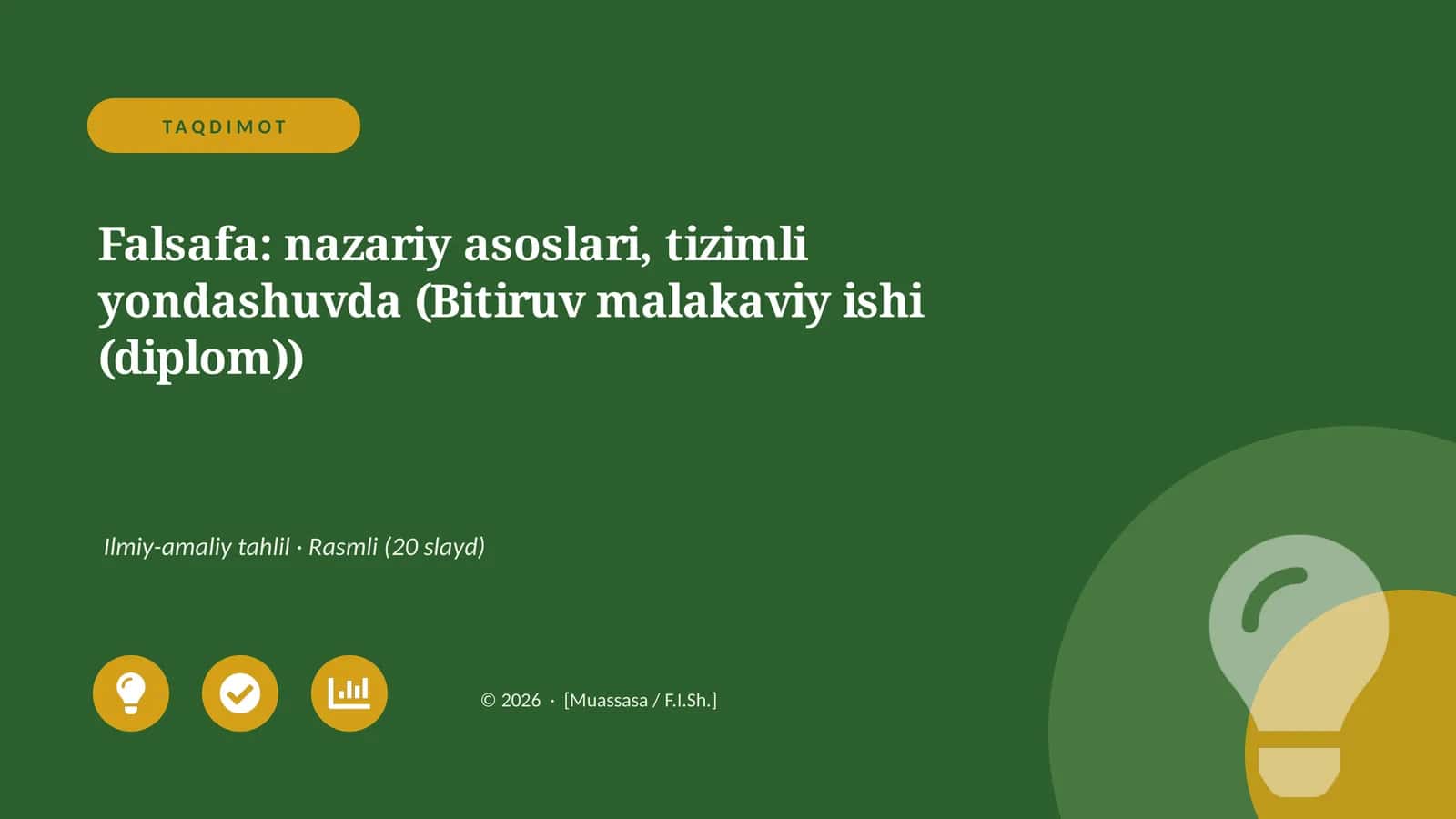 Falsafa: nazariy asoslari, tizimli yondashuvda (Bitiruv malakaviy ishi (diplom)) 1