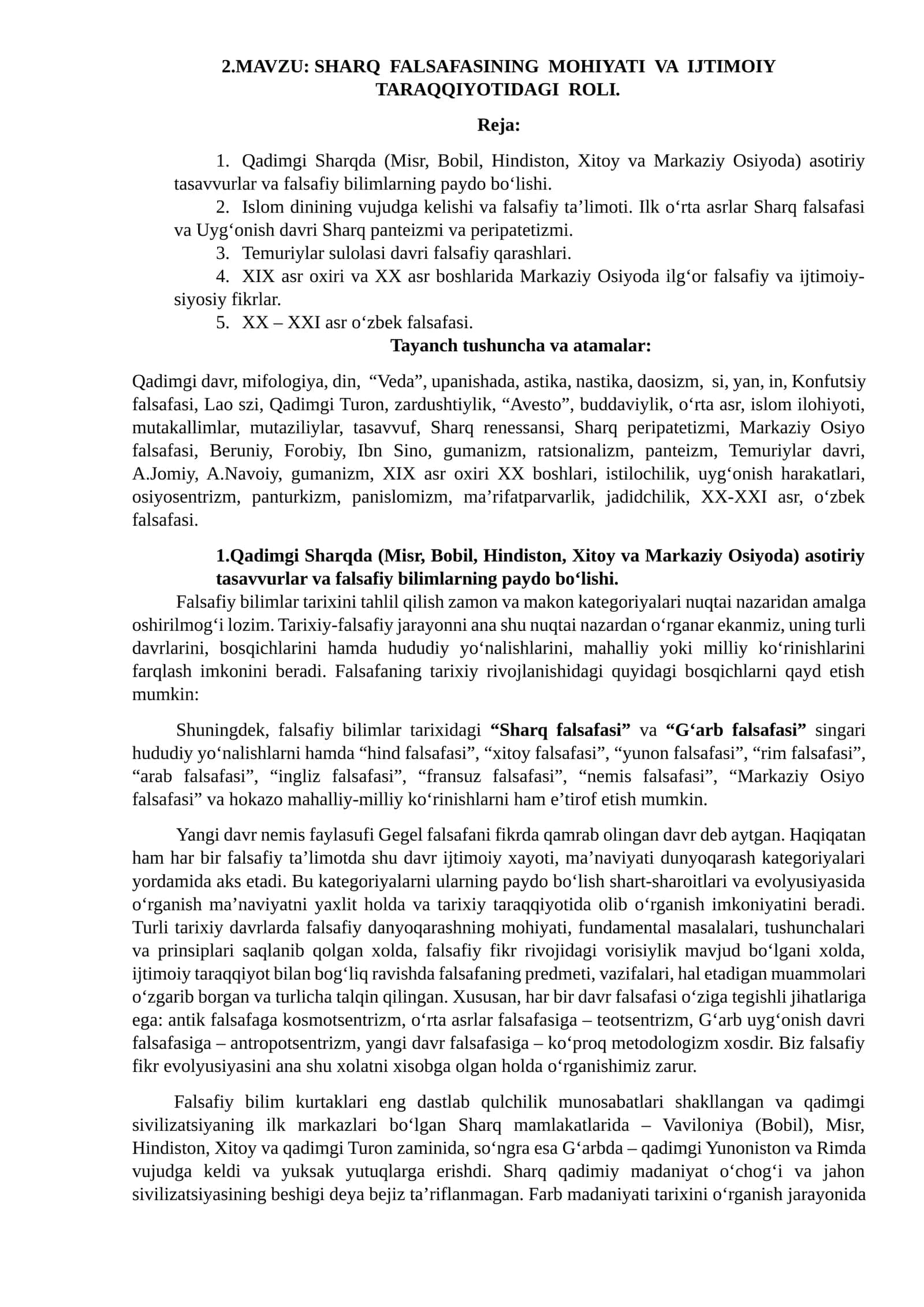 SHARQ FALSAFASINING MOHIYATI VA IJTIMOIY TARAQQIYOTIDAGI ROLI 1