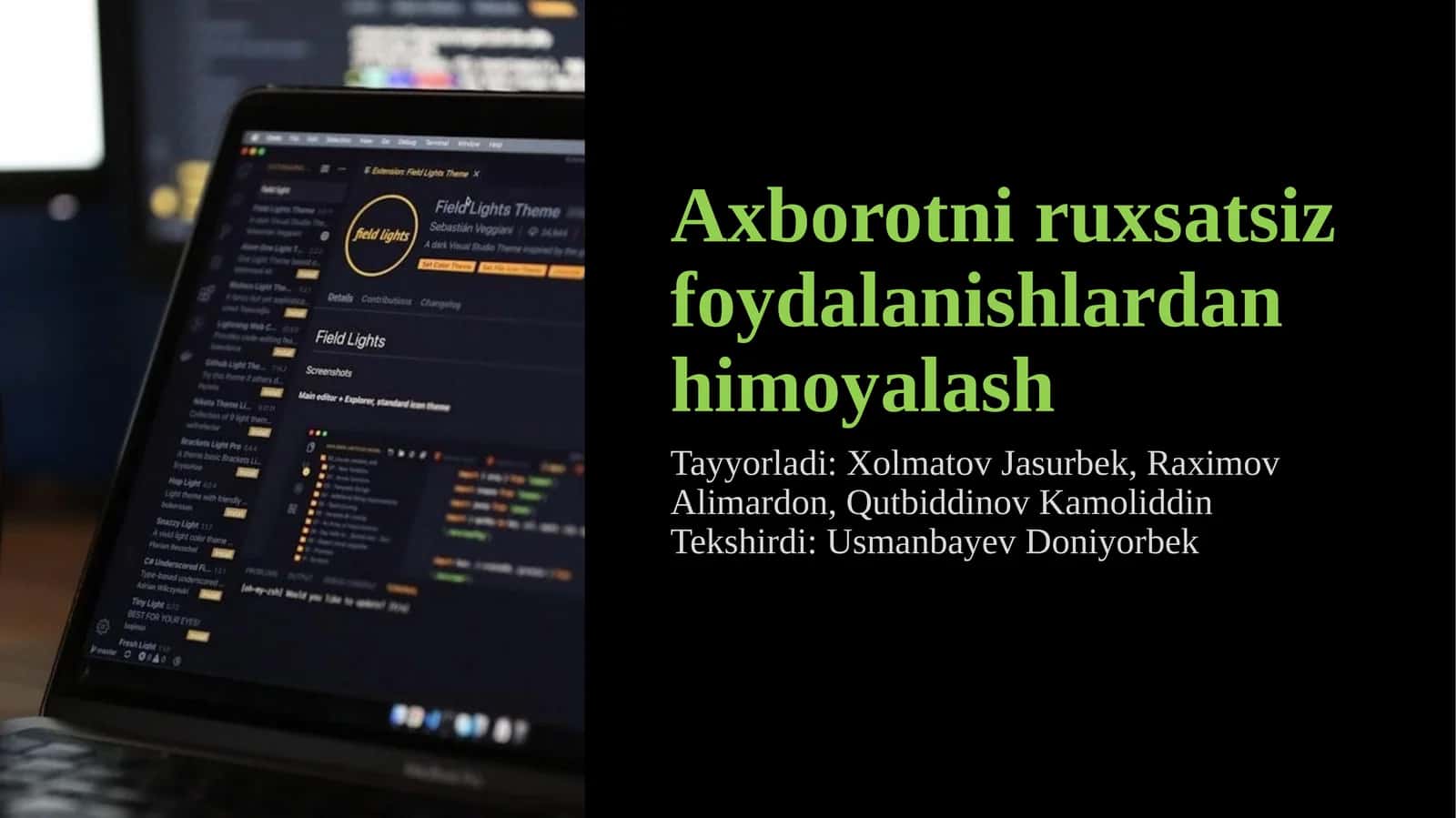 Axborotni ruxsatsiz foydalanishlardan himoyalash 1
