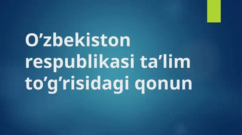 Ta'lim to'g'risida 1