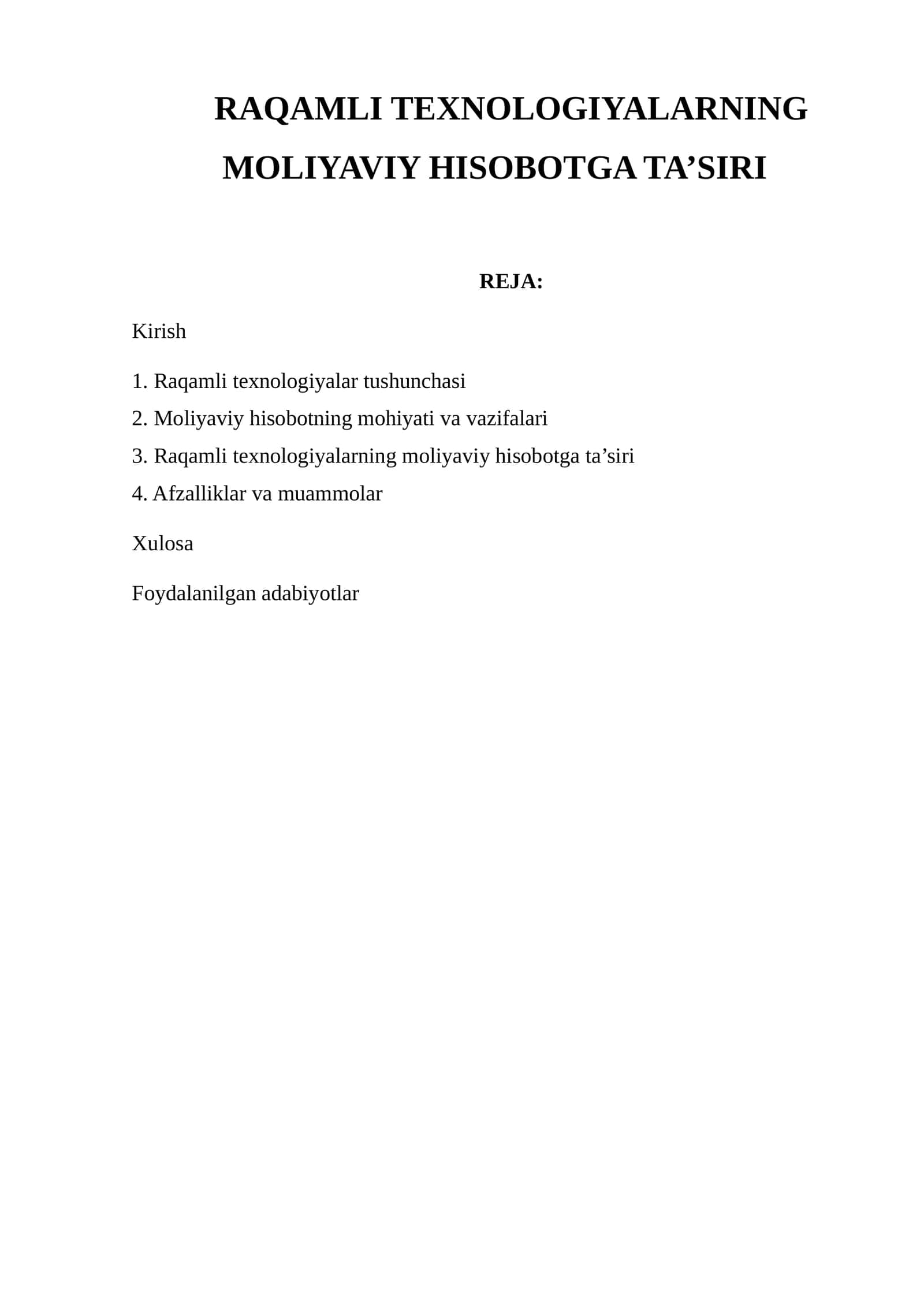 Raqamli texnologiyalarning moliyaviy hisobotga ta’siri 1