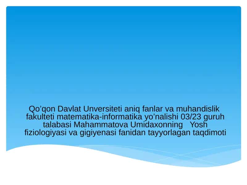 Nafas tizimning yosh xususiyatlari va gigiyenasi 1