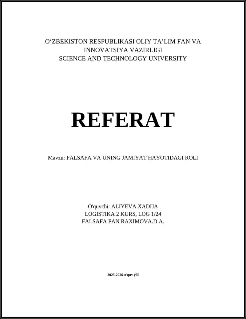 FALSAFA VA UNING JAMIYAT HAYOTIDAGI ROLI 1