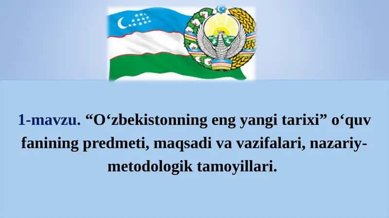 O‘zbekistonning eng yangi tarixi 1