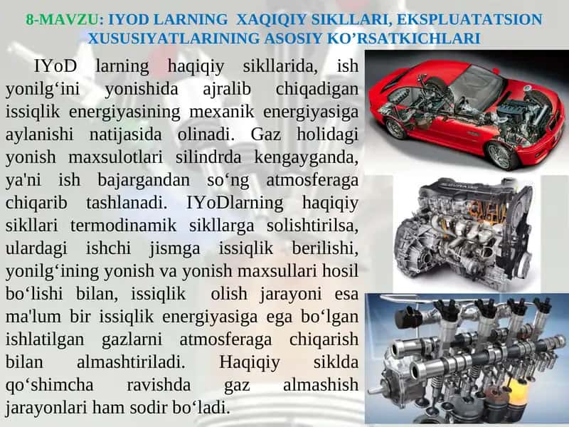 IYOD LARNING XAQIQIY SIKLLARI, EKSPLUATATSION XUSUSIYATLARINING ASOSIY KO’RSATKICHLARI 1