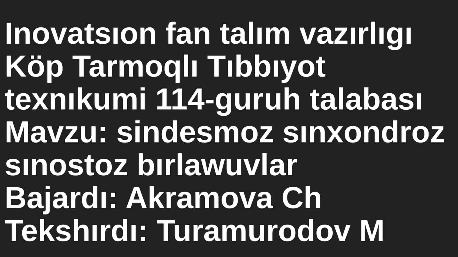 Sindesmologiya 1