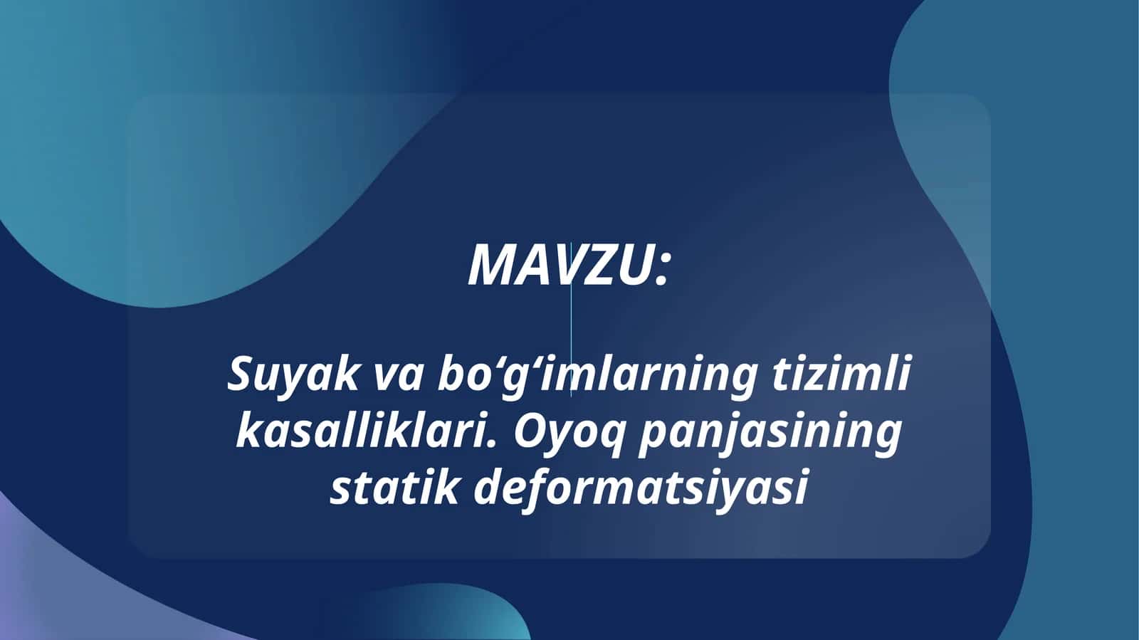 Suyak va bo‘g‘imlarning tizimli kasalliklari haqida umumiy tushuncha, etiologiya va patogenez 1