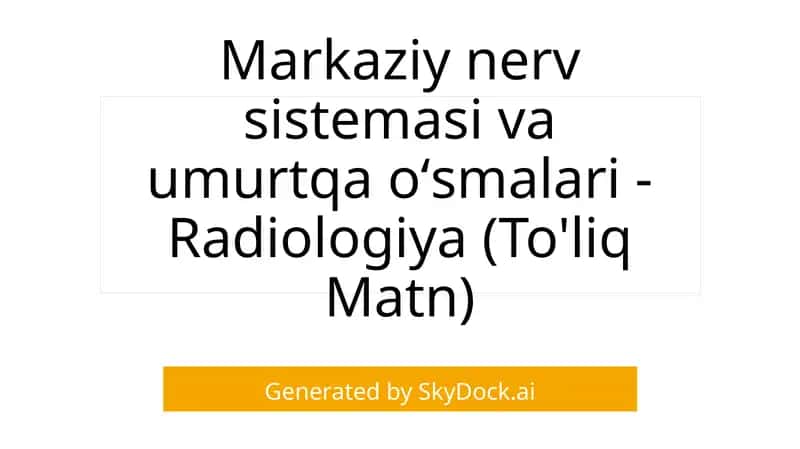 Radiologiya (To'liq Matn) 1