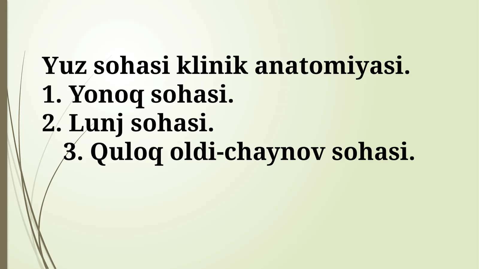 Yanoq sohasi anatomiyasi va klinik ahamiyati 1