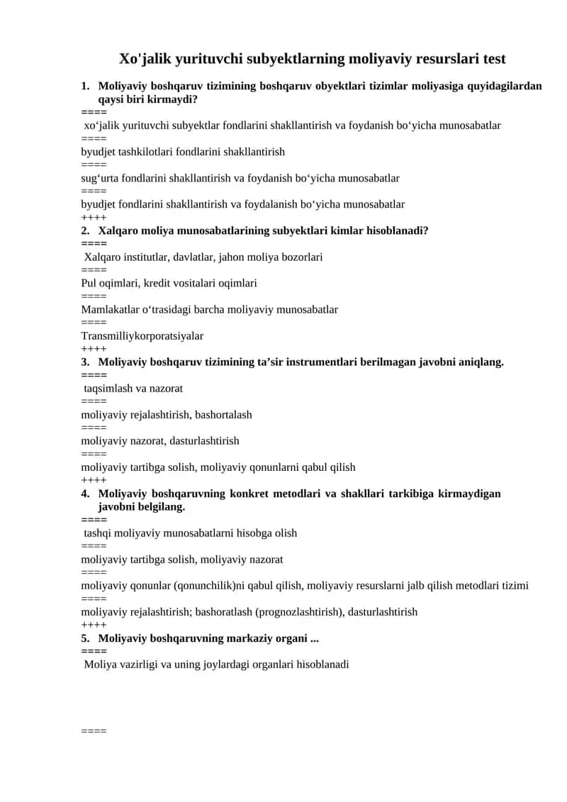 Moliyaviy boshqaruv tizimi 1
