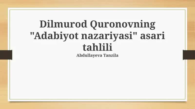 Adabiyot nazariyasi tahlili 1