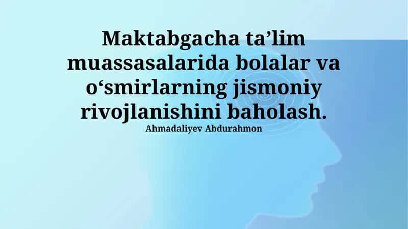 Jismoniy rivojlanishni baholash 1