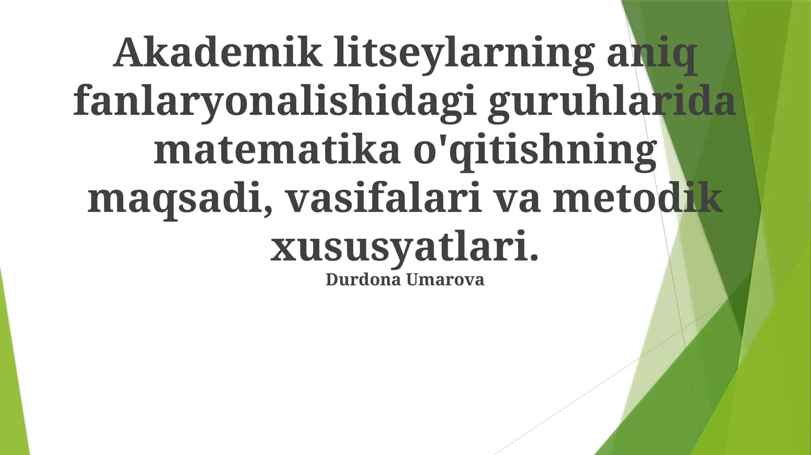Matematika va Fan Fanlarini Integratsiyalash 1