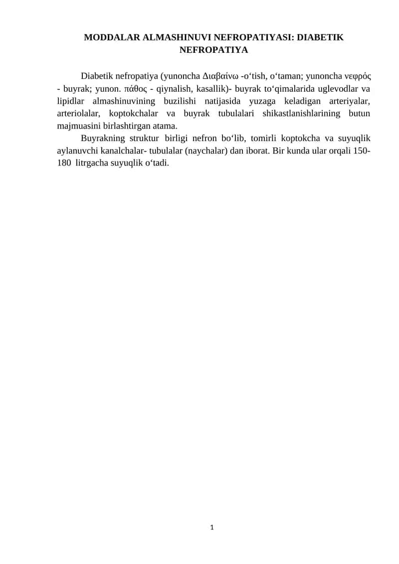Diabetik Nefropatiya 1