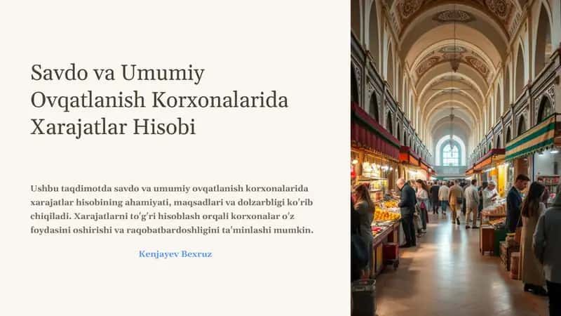 Xarajatlar Hisobi 1