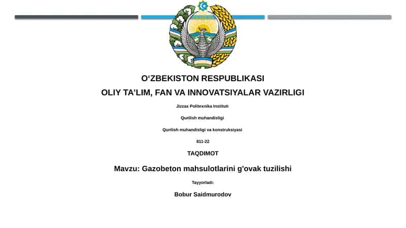 Gazobeton mahsulotlarini g'ovak tuzilishi 1