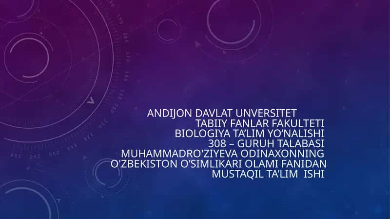 O’zbekiston o’rmon o’simliklari haqida umumiy ma’lumot 1