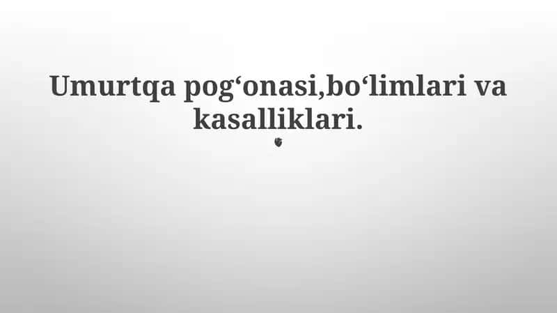 Umurtqa pogʻonasi,boʻlimlari va kasalliklari 1