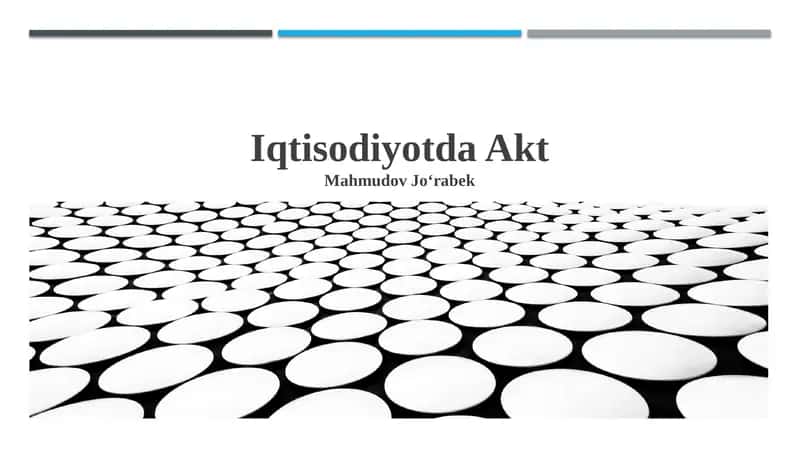 Xulq-atvor iqtisodiyoti 1