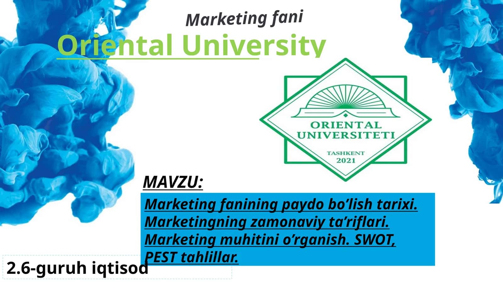 Marketing fanining paydo bo’lish tarixi - Marketing 1