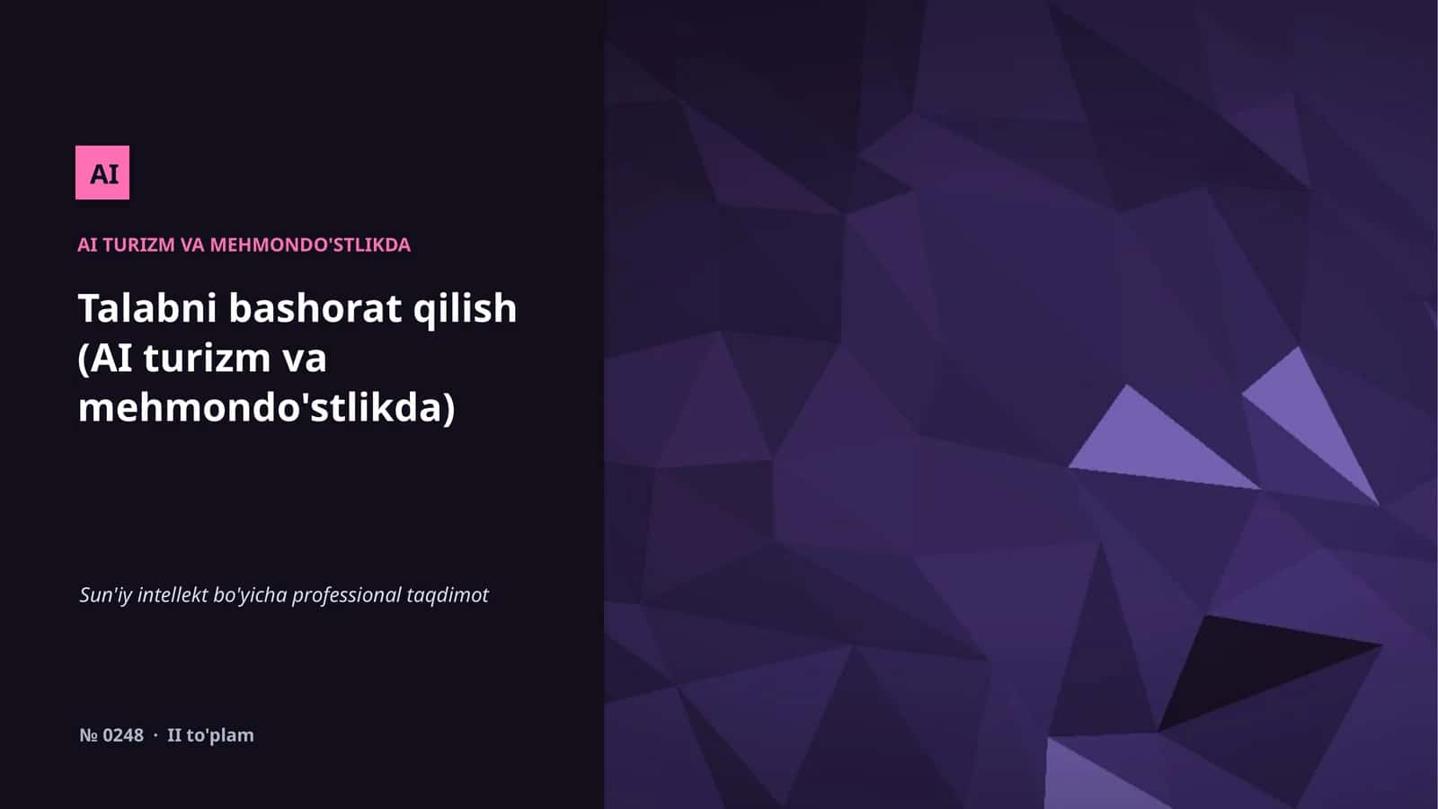 AI TURIZM VA MEHMONDO'STLIKDA 1