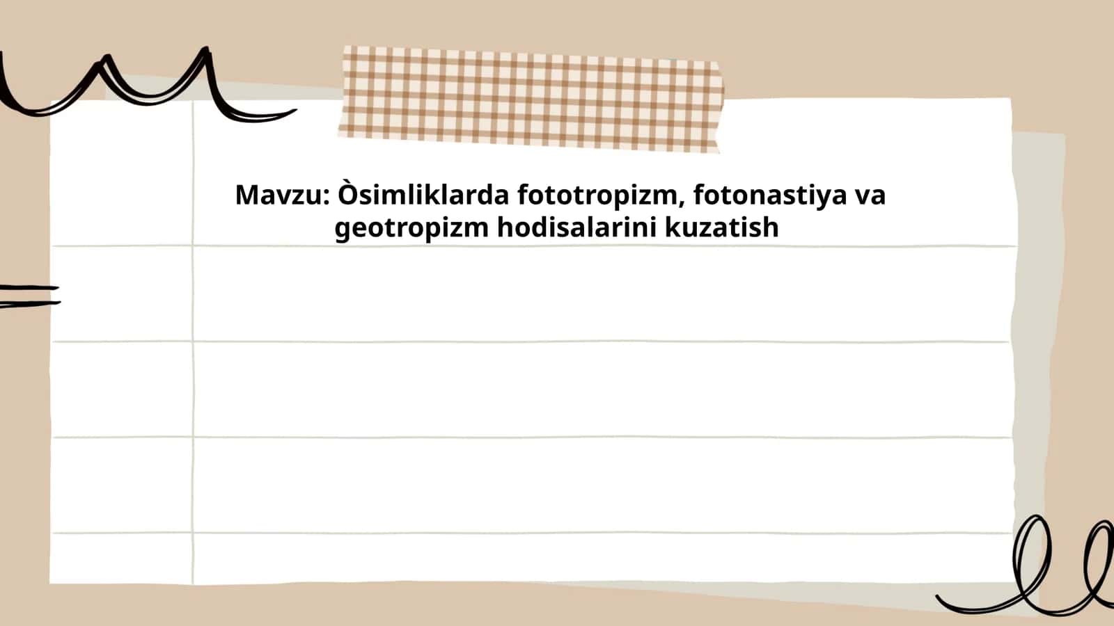 Òsimliklarda fototropizm, fotonastiya va geotropizm hodisalarini kuzatish 1