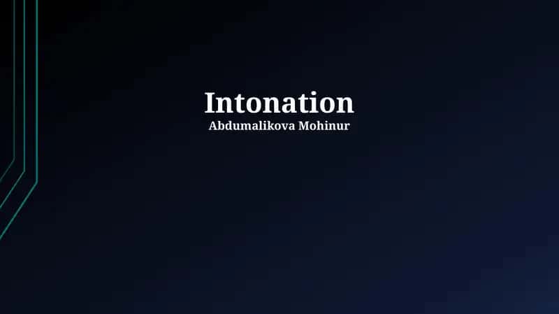 Intonation