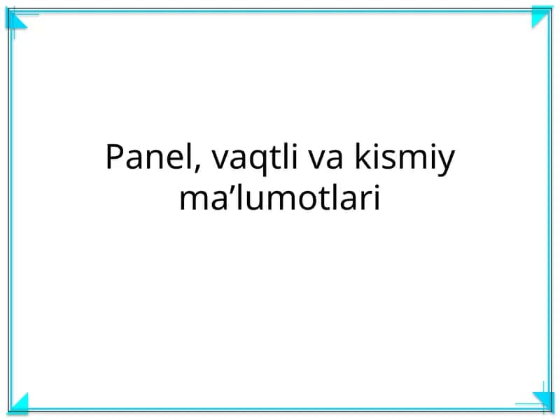 Panel, vaqtlivakismiymaʼlumotlari